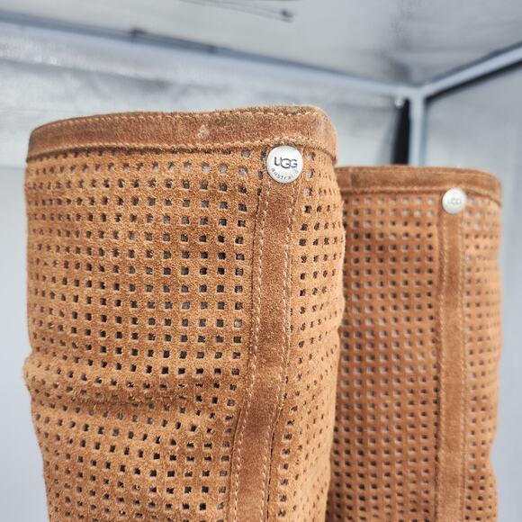 Ugg Boots 6 Brown Abilene Chestnut Knee High Slouchy Suede Boho Academia Flat - Picture 11 of 16